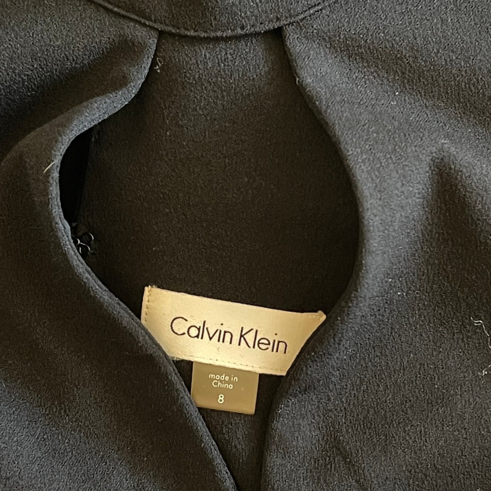 Calvin Klein Womens Black Halter Keyhole Neck Maxi Dress Gown Size 8 - Picture 6 of 6